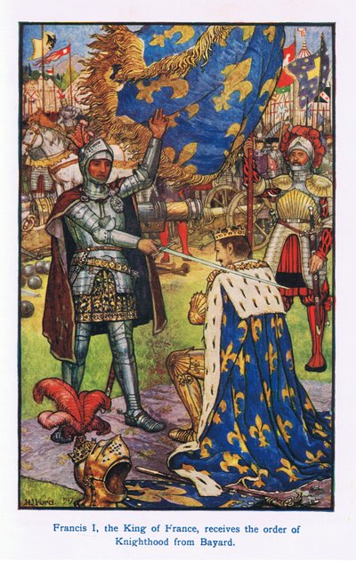 Francis I, the king of France received the order of knighthood from Bayard by Henry Justice Ford